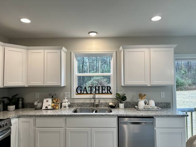 Bright kitchen with window over the sink